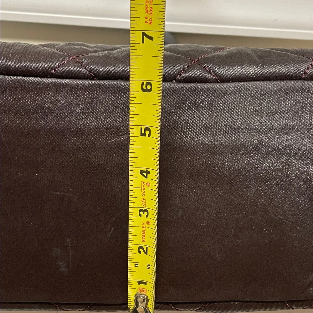 Authentic CHANEL Paris Biarritz Coated Canvas Tote Bag Burgundy - Picture 6 of 17